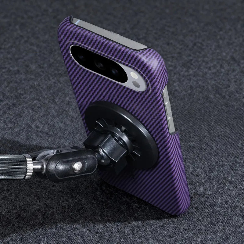 Carbon Fiber Magnetic For Magsafe Case For Google Pixel 10 9 Pro XL 10ProXL 9ProXL 9A Wireless Charger PC Frameless Phone Cover
