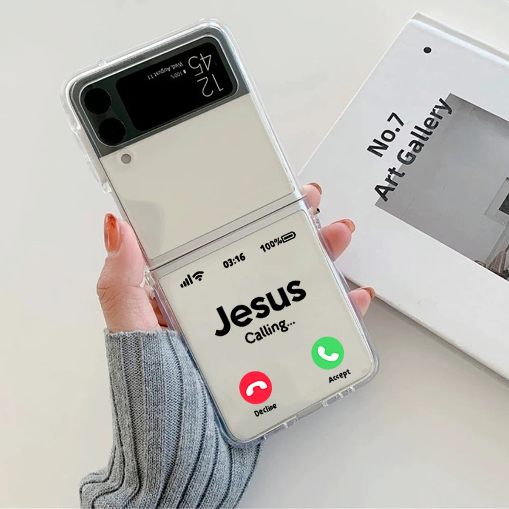 Faith Christian Religious Jesus Phone Case for Samsung Galaxy Z Flip 6 7 5 ZFlip 5 Hard Cover for Samsung ZFlip4 ZFlip3 Fundas
