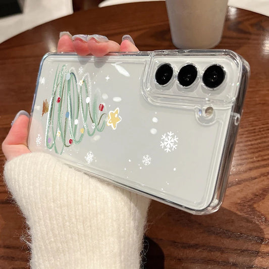 Christmas Pattern Phone Case For Samsung Galaxy A17 A55 A56 A16 A26 A36 A35 A15 S25 Edge S23 S24 Ultra S22 S24 FE Silicone Cover