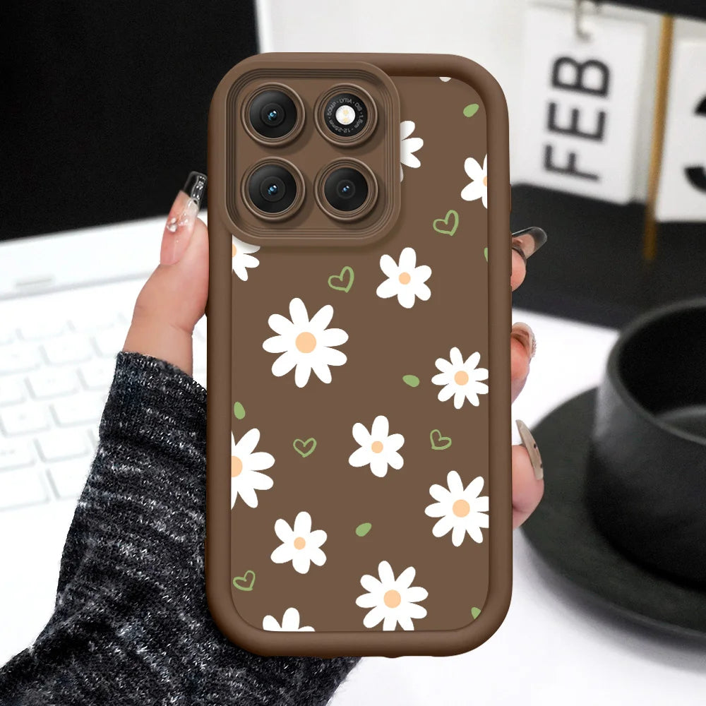 Floating Daisies Phone Case For Motorola G86 G85 G84 G75 G60 G56 G54 G53 G52 G35 G34 G32 G30 G24 G22 G15 4G 5G Staircase Soft Co