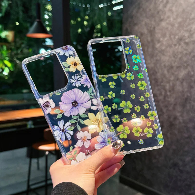 Simple Slim Transparent Cute Flowers Plants Phone Case For Motorola Moto G Stylus 5G 2024 G Play Powet 5G 2025 Soft Clear Cover