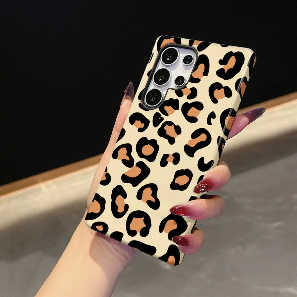 Leopard Phone Case For Samsung S26 S23 S24 S25 Plus Ultra A36 A56 A16 A26 5G Double-layer Back Cover For Men Girl's Gift
