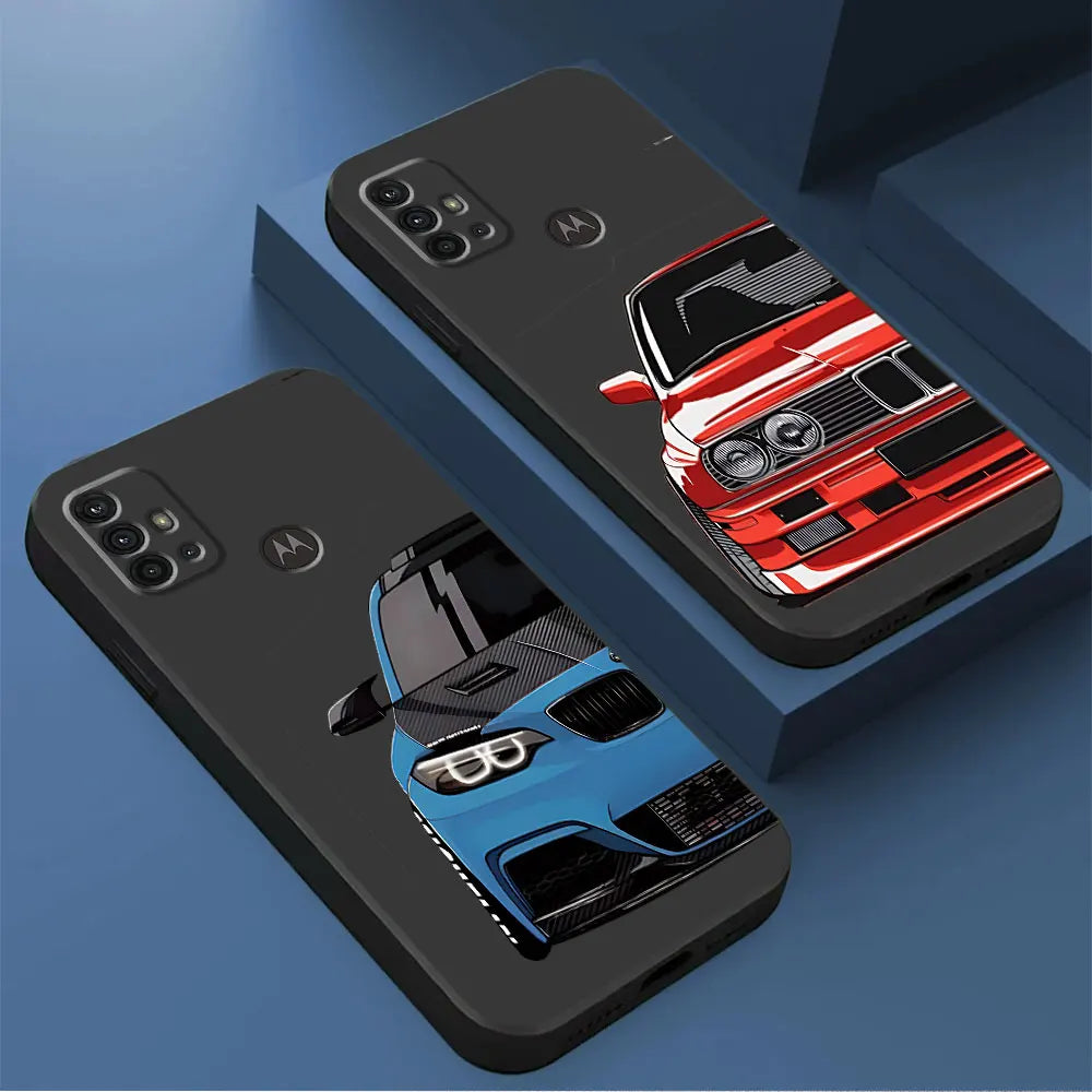 Black Soft Case for Motorola Moto G31 G71 G72 G73 G60s G22 G30 G32 G51 G52 G53 G60 G50 Armor Sports Car Tokyo JDM Cover