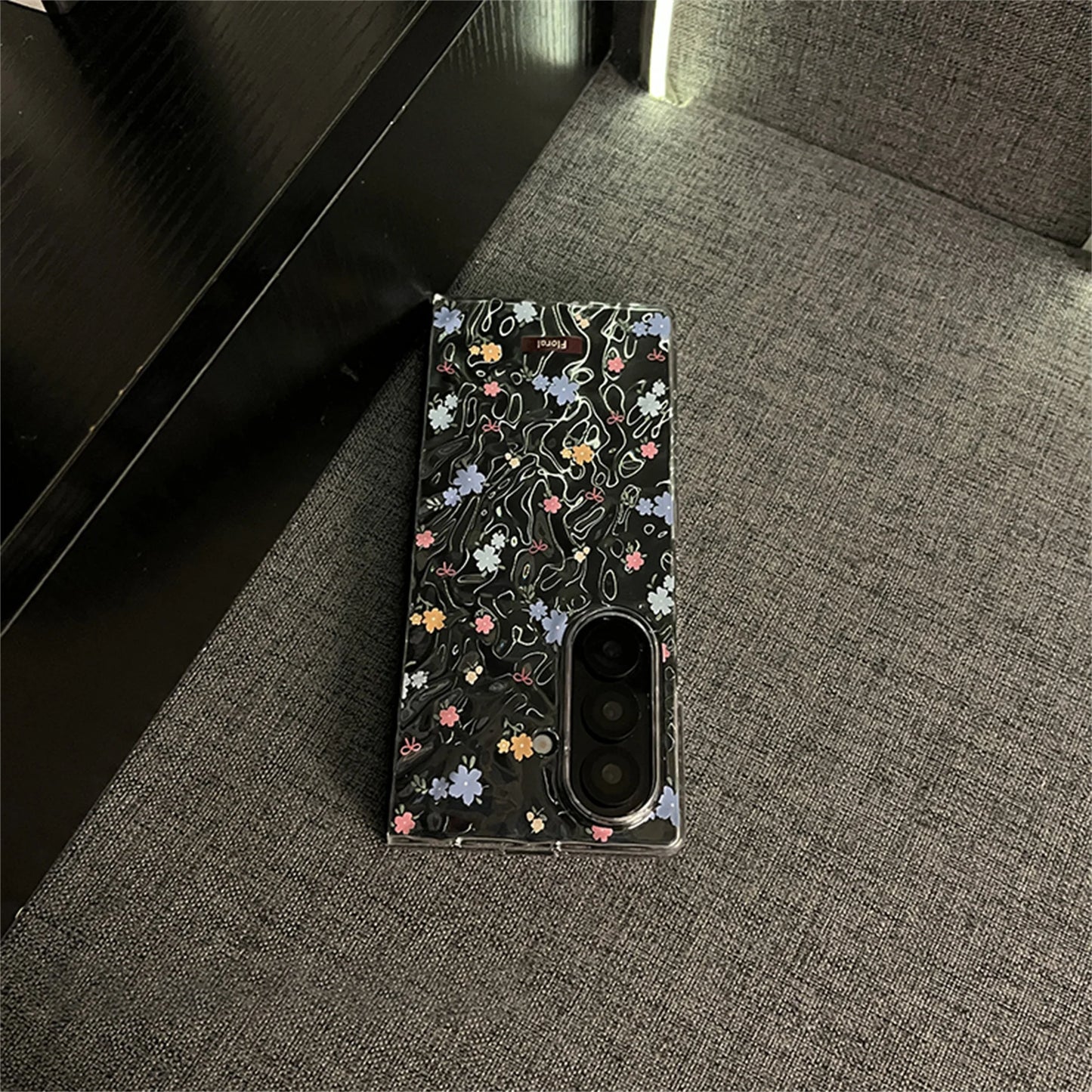 Cute Fresh Transparent Wrinkle Floral Flowers Phone Case for Samsung Galaxy Z Fold 6 Z Fold6 Fold7 Shockproof Back Cover