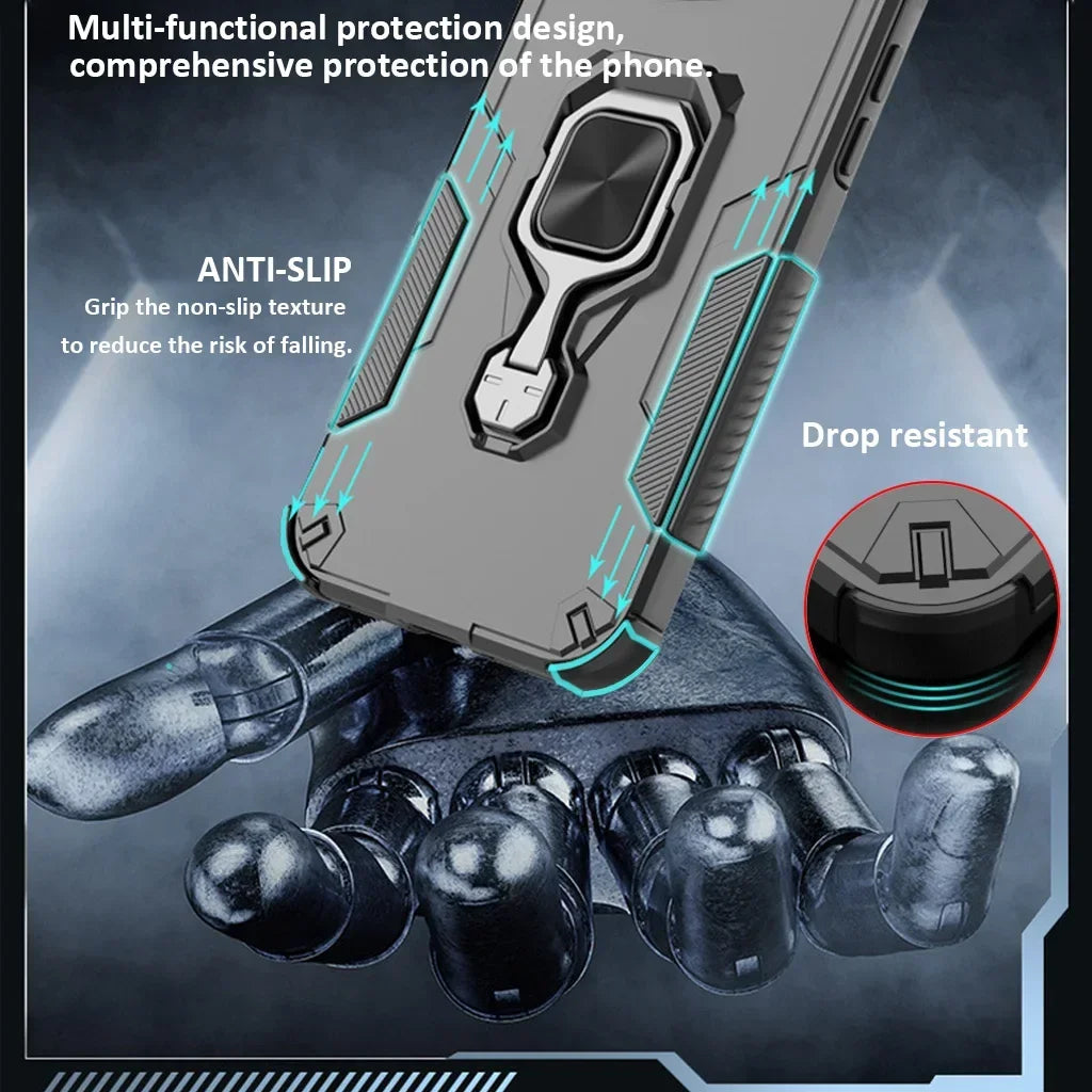 Metal Bracket Case For Motorola Edge 60 Pro 60 Fusion 60 STYLUS Phone Case With Holder Protective Cover Bumper Fundas Coque