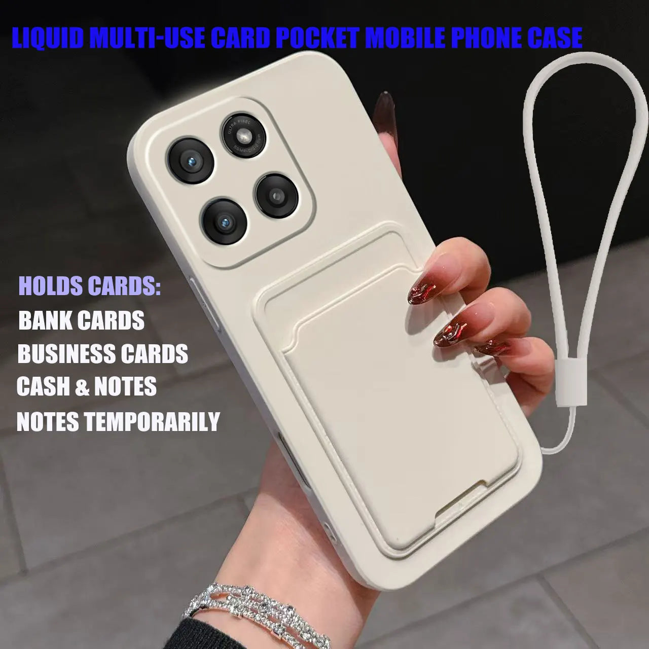 Case for Motorola Edge 60 Fusion Liquid Silicone Card Holder Soft Phone Skin Cover Edge 50 Shockproof Back Pocket Wallet Notes