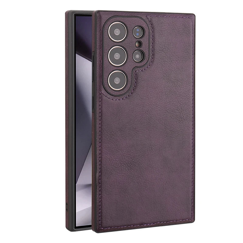 Soft Leather Phone Case for Samsung Galaxy S25 S24 S23 Ultra S22 Ultra Cases for Samsung Galaxy S24 Plus Shockproof Back Cover