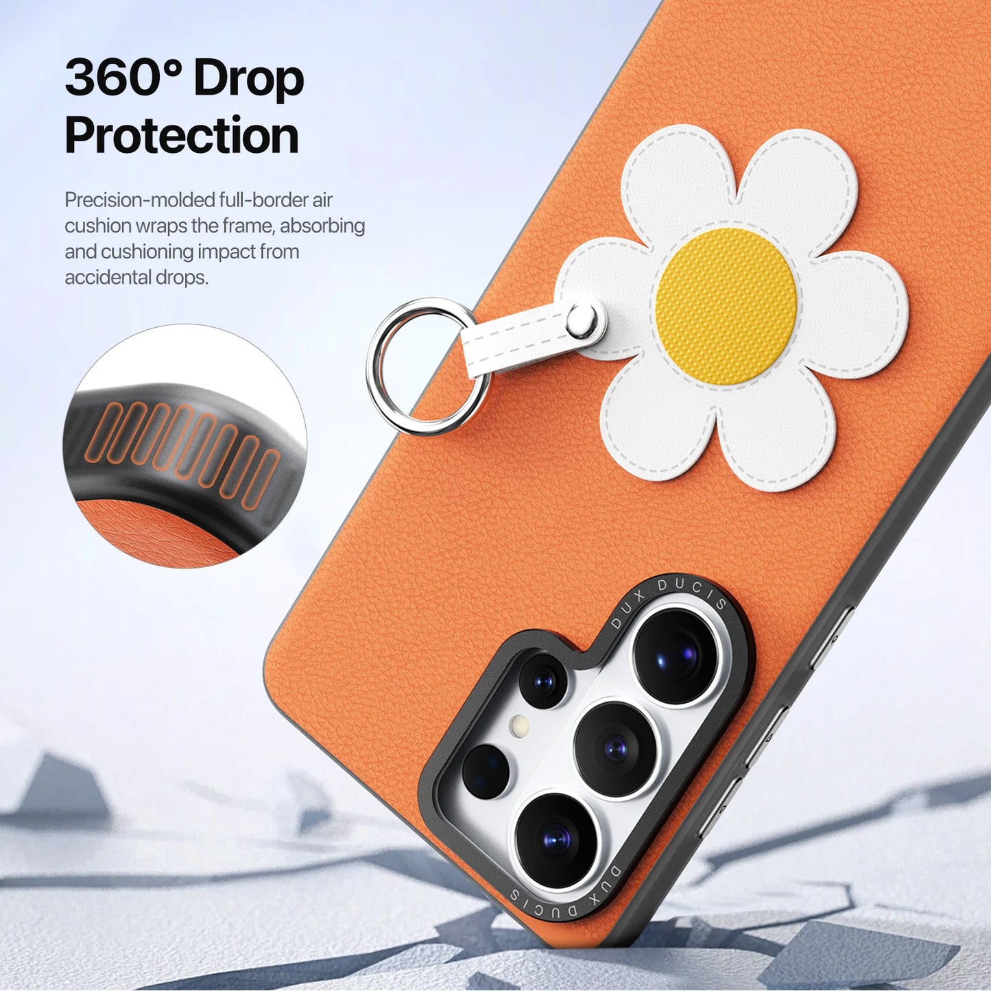 DUX DUCIS Ultra Thin Leather Case For Samsung Galaxy S26 Ultra S26 Plus with Shockproof Full Body Protection & Lanyard Design