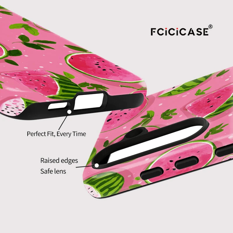 Fcicicase Watermelon Pattern Phone Case For Samsung Galaxy A16 A26 A 26 5G A56 A36 2 IN 1 PC TPU Double-layer Matte Cover