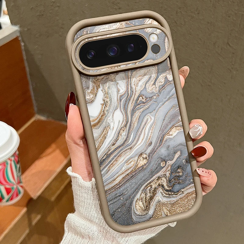 Colorful Marble Patterned Phone Case For Google Pixel 10 9 8 7 Pro Pixel 9 10 Pro XL 7A 8A 9A Shockproof Soft TPU Silicone Cover
