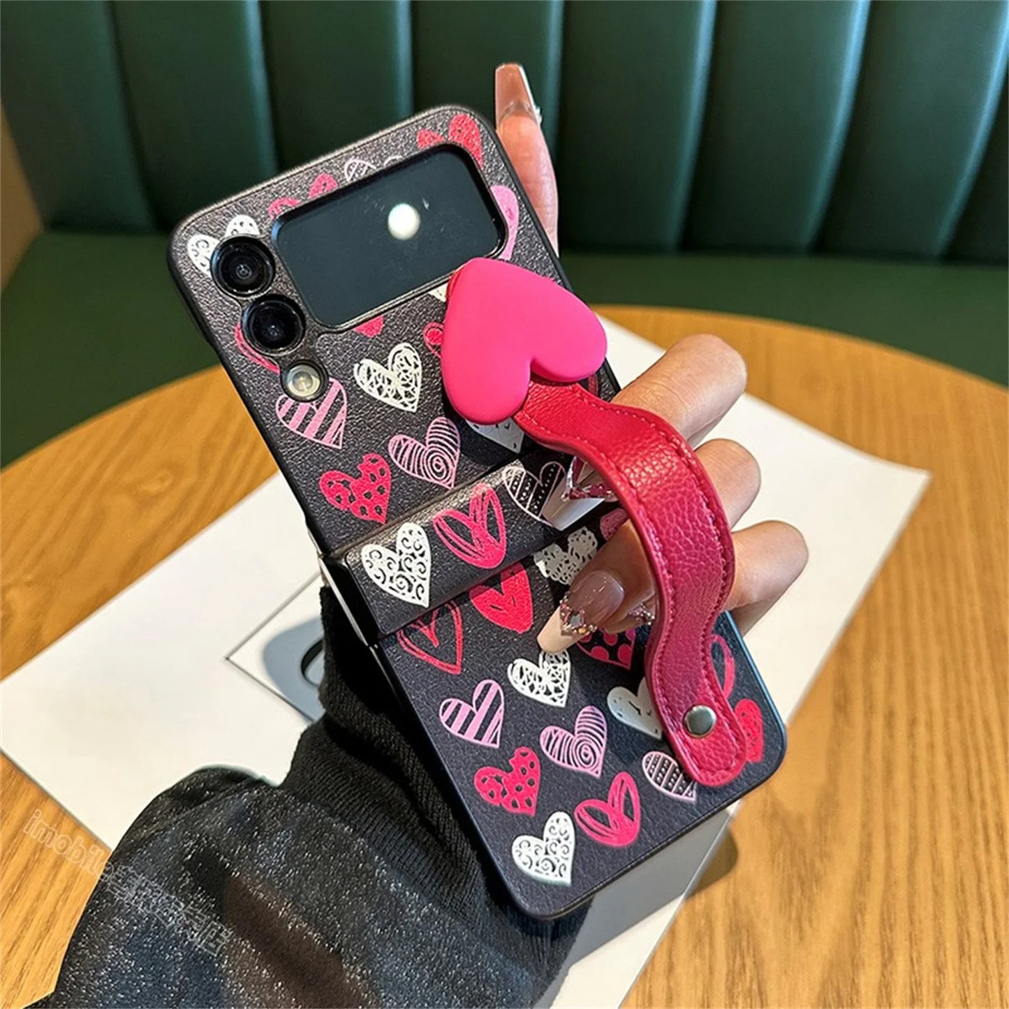 Korean Cute Floral Wrist Strap Rainbow Flower Oil Painting Case for Samsung Galaxy Z Flip7 Z Flip6 Z Flip5 Z Flip4 3 Back Cover