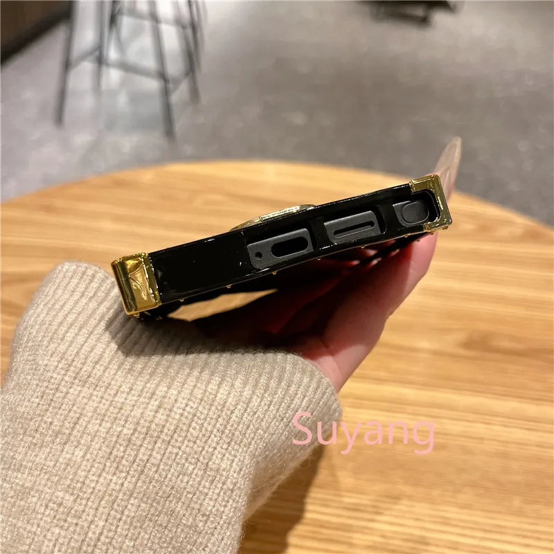 Luxury Diamond Bling Phone Ring Holder Case For Samsung Galaxy S26 S25 Ultra S24 S23 S22 S21 S20 FE S10 Plus Glitter Plaid Cover