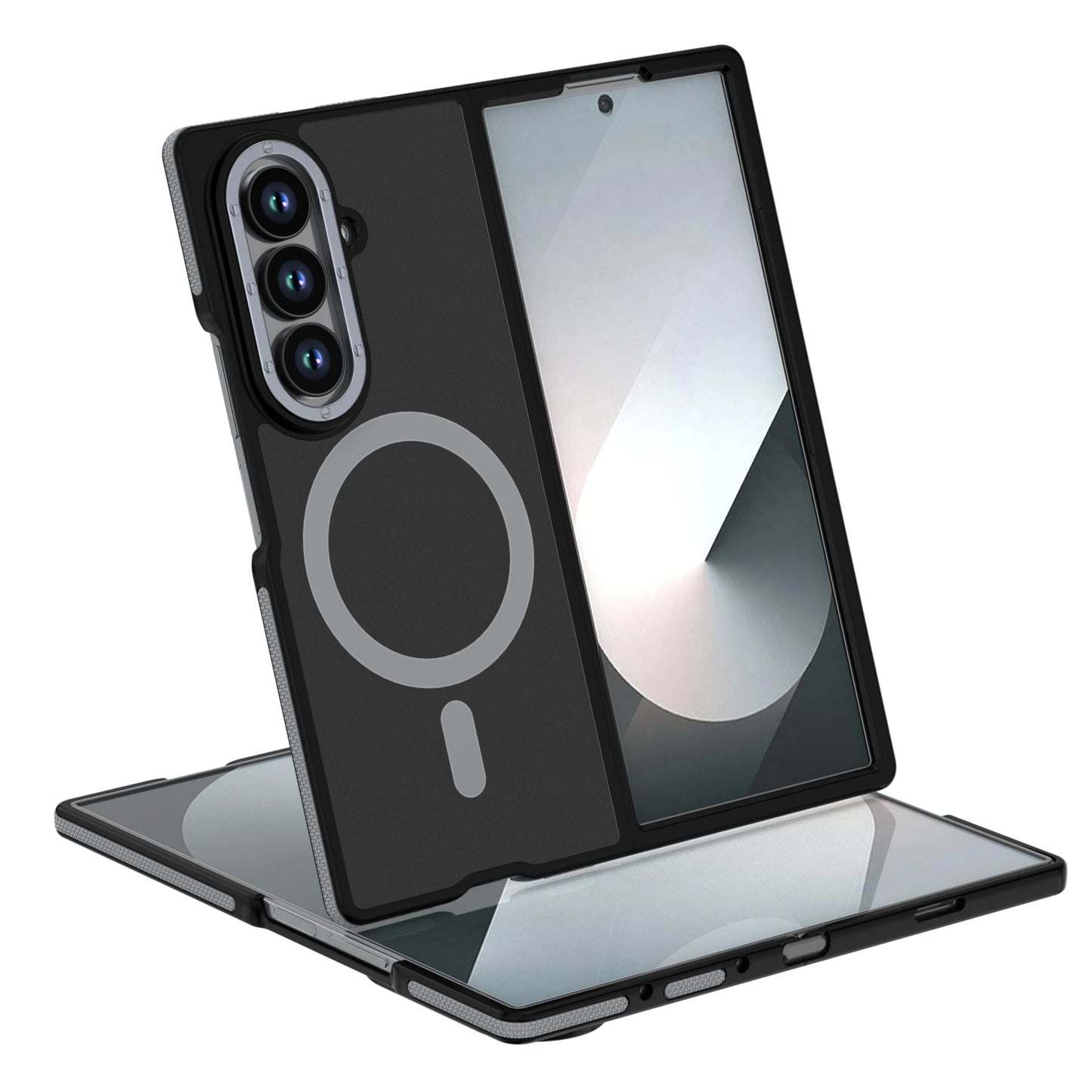 For Samsung Galaxy Z Fold 7 6 For Magsafe Case Matte Translucent Hinge Folding Shockproof Magnetic Wireless Charging Cover Funda