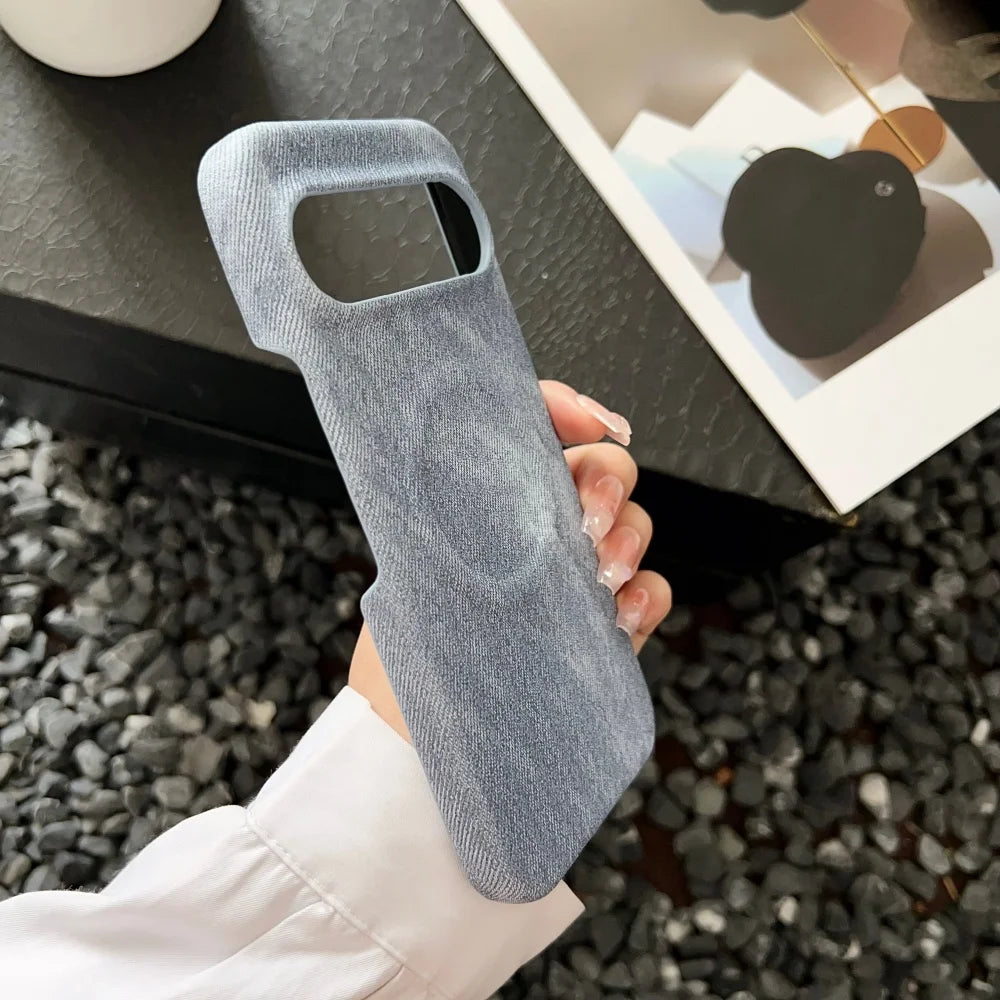 Original Cowboy Leather Texture For Magsafe Phone Case For Google Pixel 11 10 9 8 7 A Pro XL Full Frosted Magnetic Bumper Cover