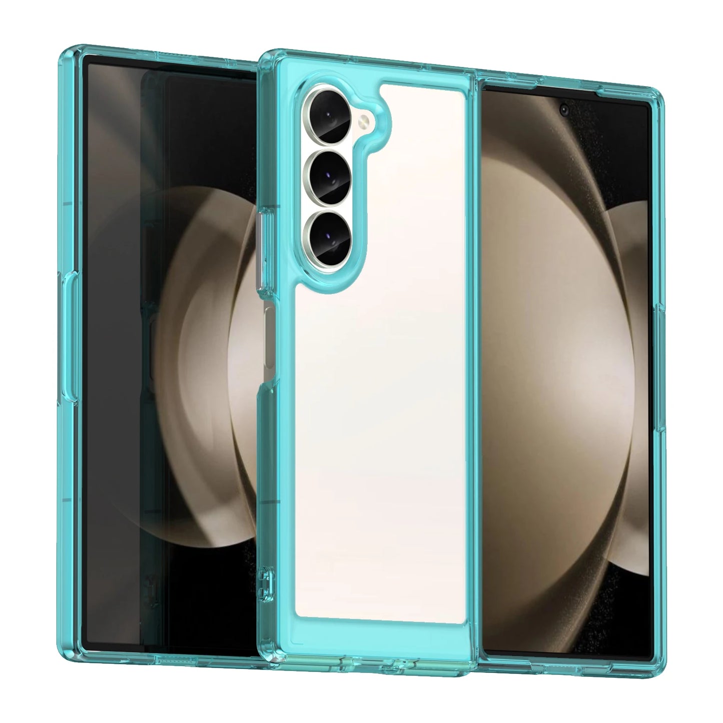 Transparent Colorful TPU Case for Samsung Galaxy Z Fold 6 5 4 3 Protective Cover Clear Fundas Coque Capa