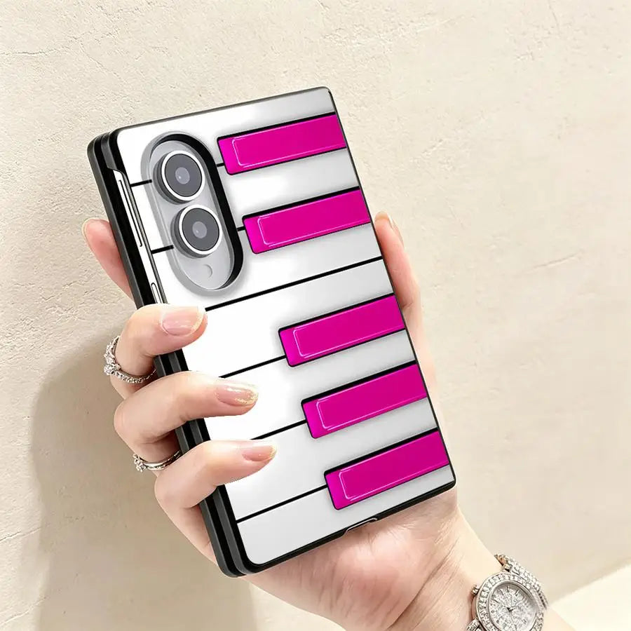 Luxury Phone Cover Case for Samsung Galaxy ZFold Wide Z Fold8 Wide ZFold8 Z Fold 8 Pink Piano Keys