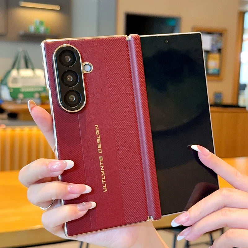 For Samsung Galaxy Z Fold 7 Case Luxury Plating Hard PU Fashion Protective Back Cover Case For samsung Z Fold 7 Phone Shell