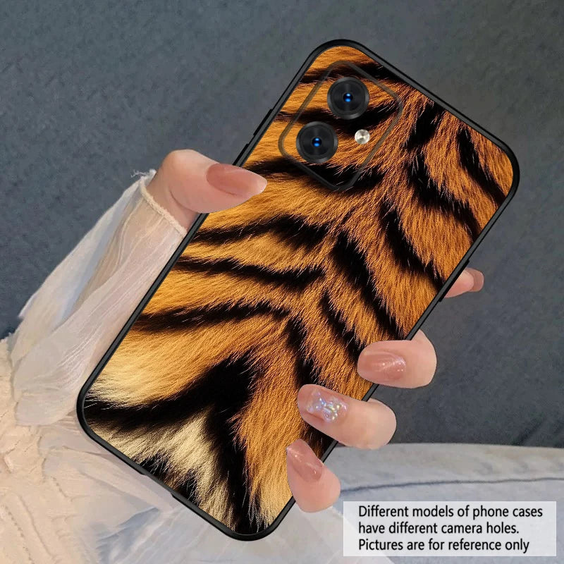Tiger Skin Pattern For Motorola Moto G 04 05 14 15 24 34 35 54 55 75 84 85 Edge 40 50 Fusion 60 Fusion silicone soft phone case