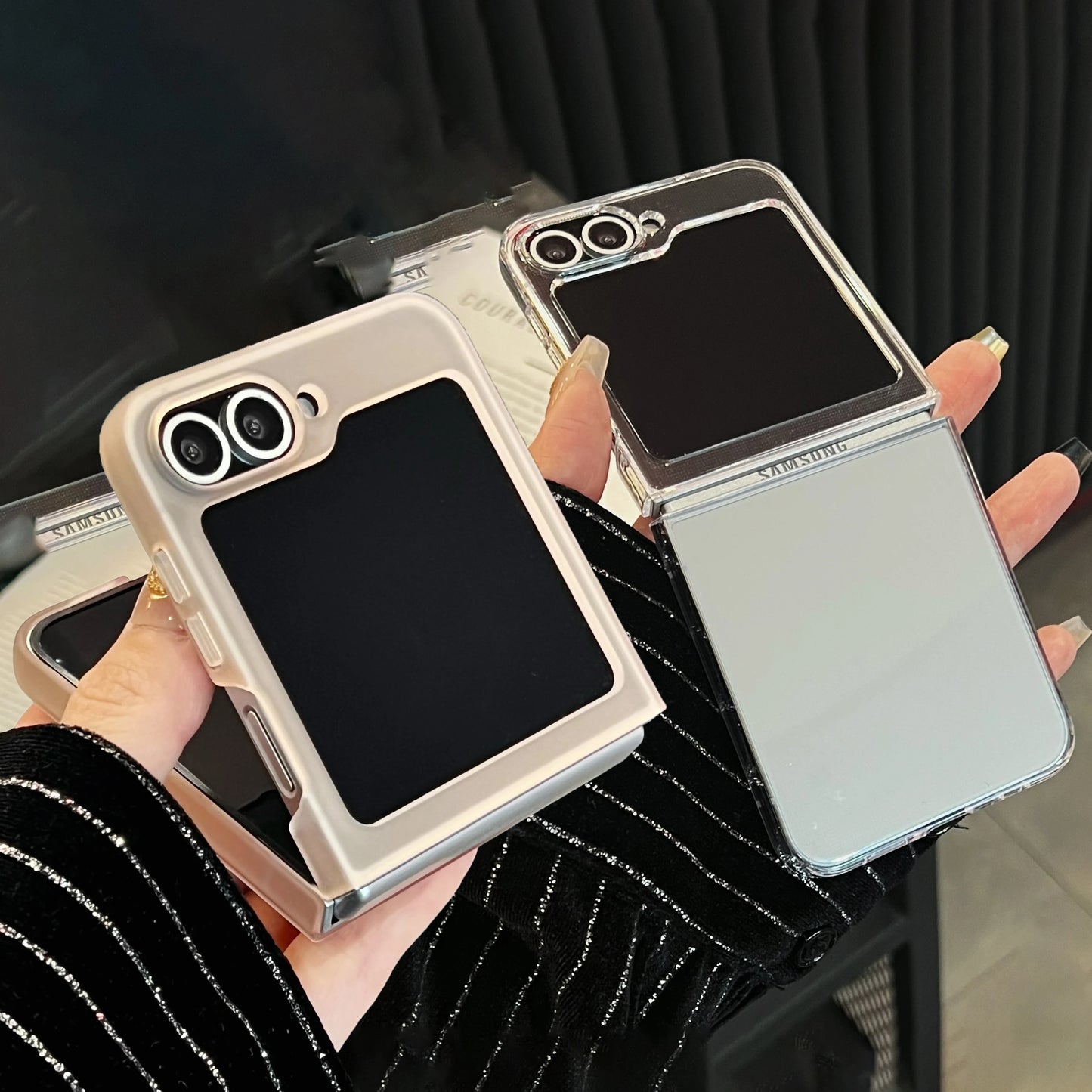 Ultra-Thin Matte PC Folding Phone Case For Samsung Galaxy Z Flip ZFlip 6 5 4 3 Zflip6  Zflip5 Zflip4 Protective Cooling Cover