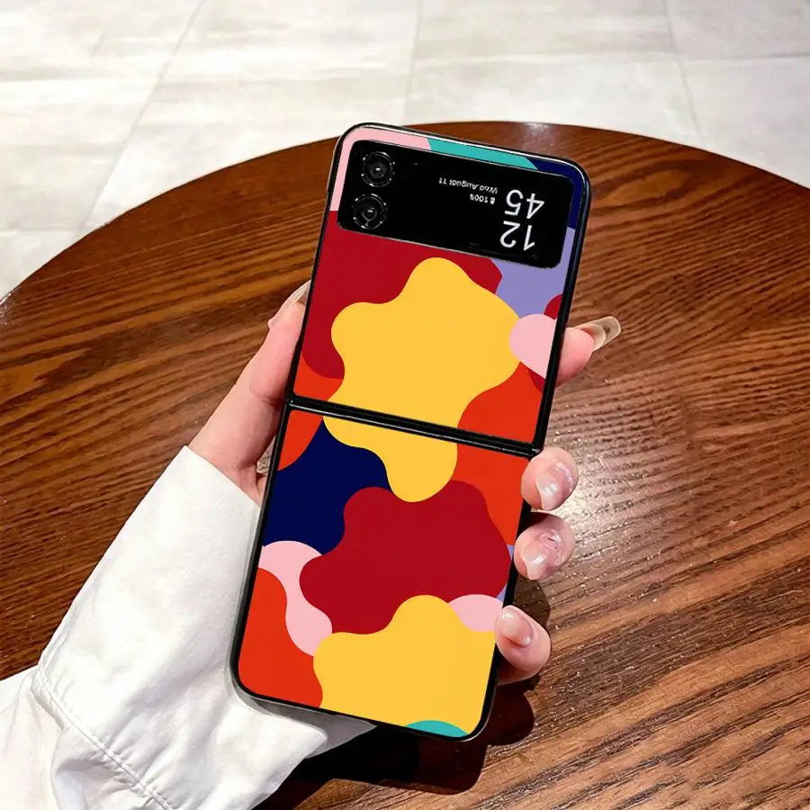 Phone Cover Case for Samsung Galaxy Z Fold 7 6 5 4 3 Z Flip 7 6 5 4 3 Colorful Texture Pattern