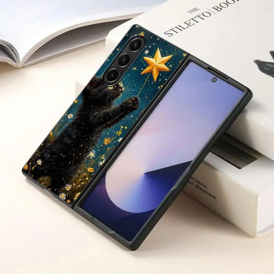 Case for Samsung Galaxy ZFold6 ZFold4 ZFold5 ZFold7 Z Fold 7 6 5 4 3 ZFold3 Back Phone Cover Super Cute Kitten