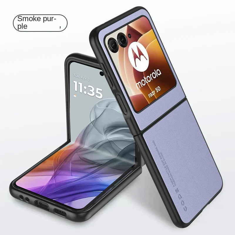 Luxury Premium Leather Cover For Motorola Razr 50 Ultra Moto Razr50 50Ultra 2024 Razr40 2023 Shockproof Hard Plastic Phone Case