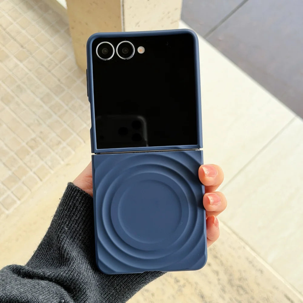 Soft Silicone For Magsafe Magnetic Water Ripple Case For Samsung Galaxy Z Flip 7 6 5 4 3 5G Wireless Charging Shockproof Cover