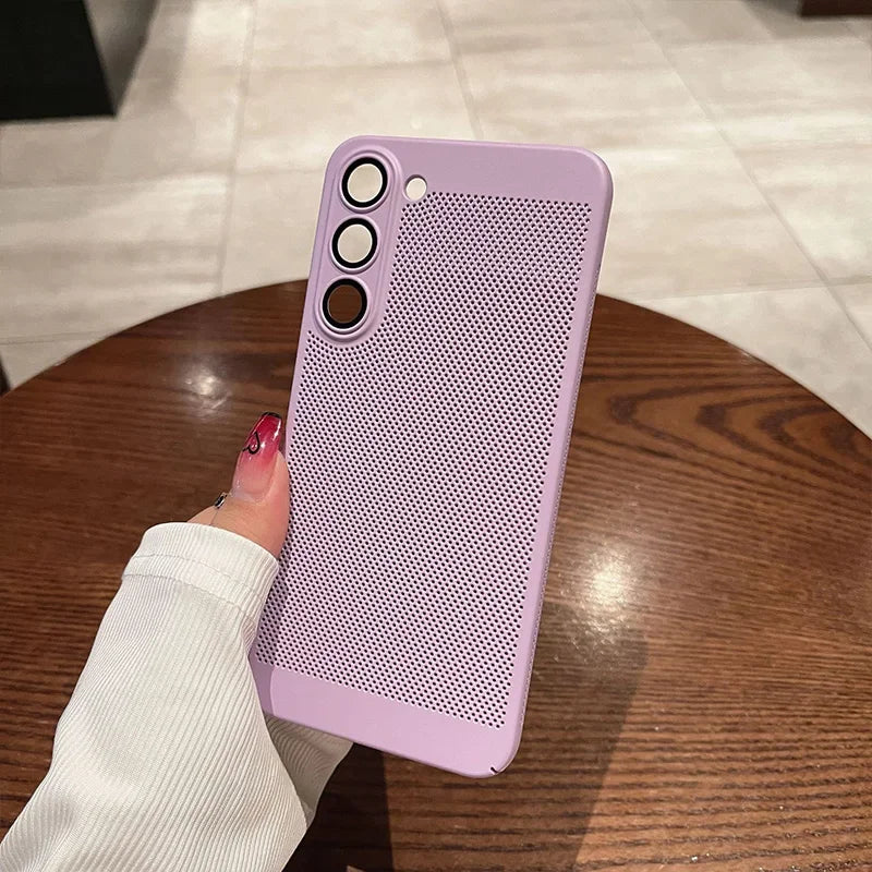 Breathable Heat Dissipation Cooling Case For Samsung Galaxy S25 S24 UItra S23 S22 S21 Plus PC Hard Back Cover