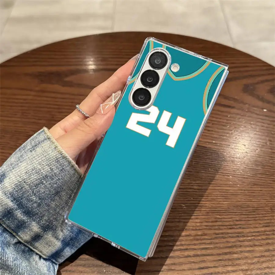 Transparent Soft Phone Cover Case for Samsung Galaxy ZFold6 Z Fold 7 6 5 4 3 ZFold3 ZFold5 ZFold7 ZFold4 Basketball Player