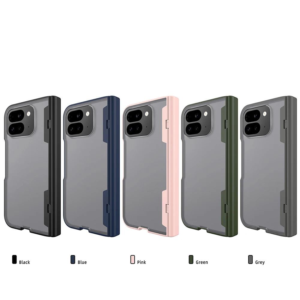 Spring Rotating Hinge Matte Plastic Case For Google Pixel 10 Pro Fold Kickstand Stand Holder