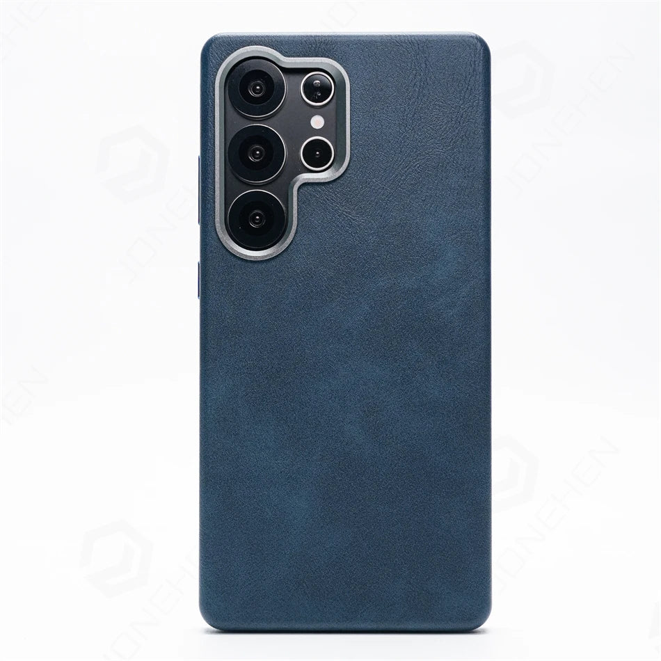 Retro Premium For Magsafe Leather Case For Samsung Galaxy S25 S24 S23 Ultra Luxury Magnetic Metal Lens Ring Shockproof Cover Bag