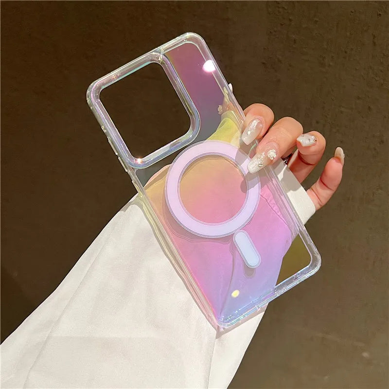 Rainbow Gradient Phone Case For Motorola moto G 5G 2025 Stylus Edge50 fusion G85 G45 G34 Magsafe Magnetic Cover Funda
