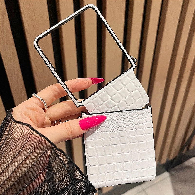 Luxury Crocodile Leather Case for Samsung Galaxy Z Flip 8 7 6 5 4 3 5G ZFlip7 FE ZFlip8 Alligator Pattern Shockproof Cover Funda