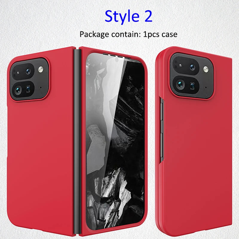 Spring Rotating Hinge Folding Matte Plastic Phone Case For Google Pixel 9 Pro Fold Matt Finish Shell