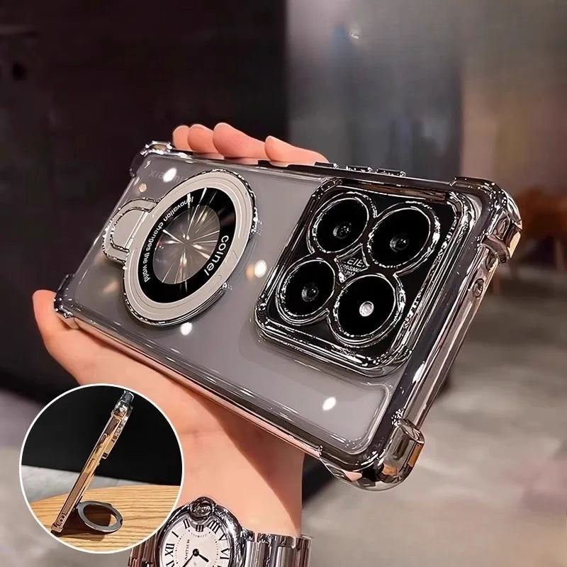 Shockproof Magnetic Bracket Phone Case For Motorola Moto Edge 60 50 Fusion Pro NEO G14 G24 G34 G54 G84 G52 G10 G20 Stand Cover