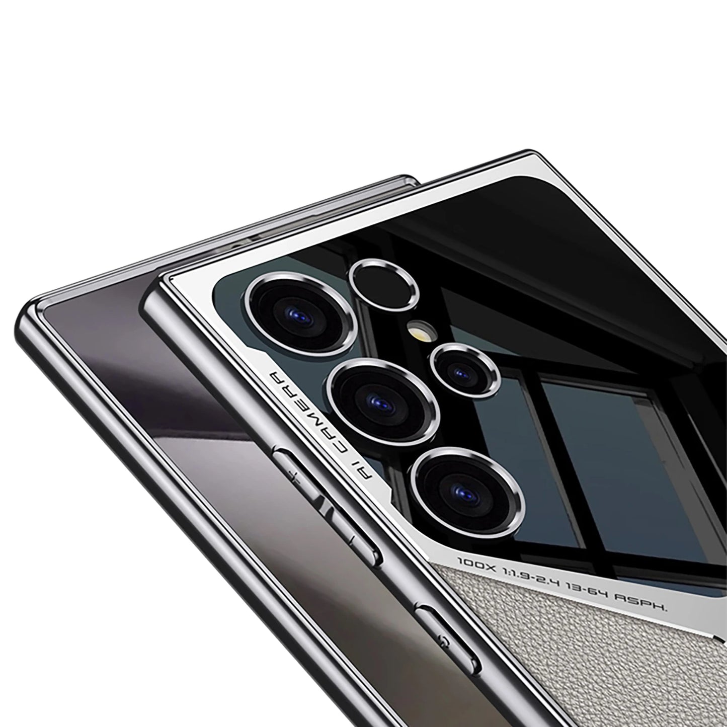 Plated Leather S24Ultra Phone Case For Samsung Galaxy S23 S24 S25 Ultra Supersonic TPU Soft Shockproof S25Ultra Protection Cover