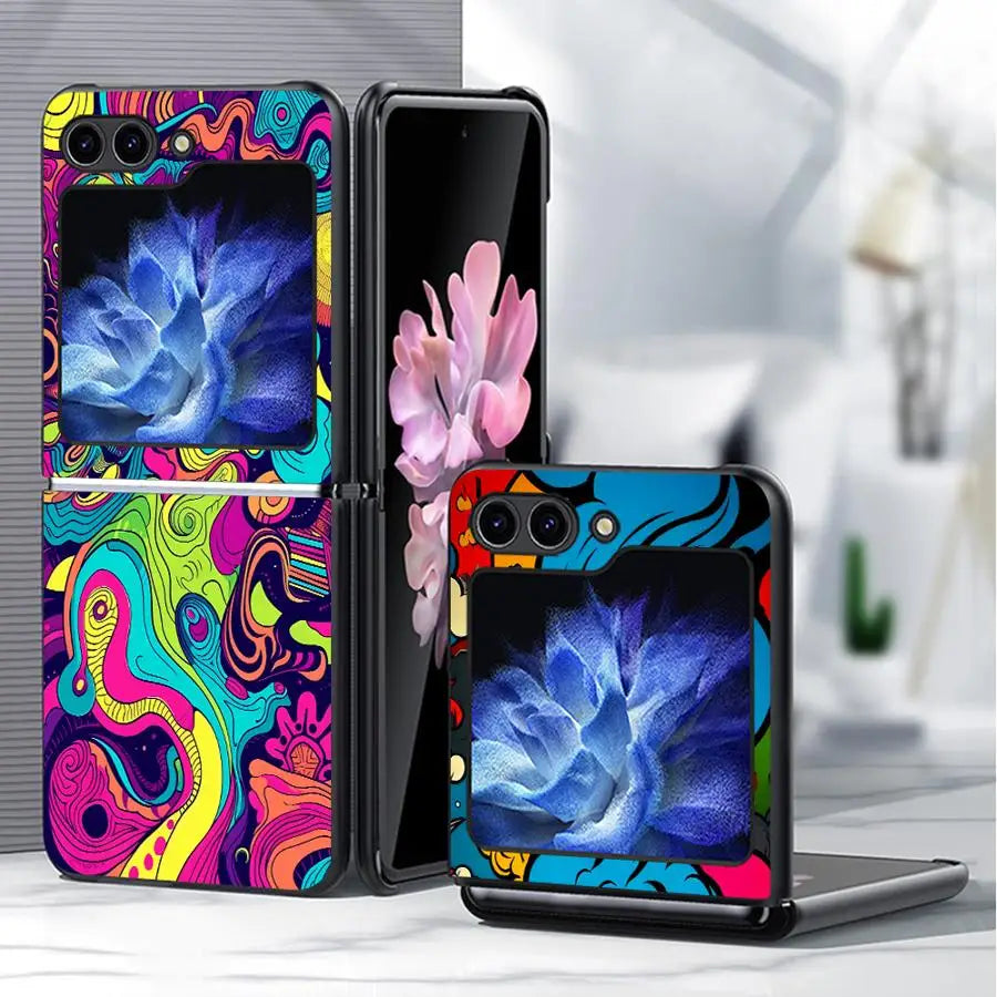 COLOR INK Graffiti Case for Samsung Galaxy Flip7 FE Flip6 Flip5 Z Flip 7 6 5 4 3 Flip4 Flip3 Back Phone Cover Funda