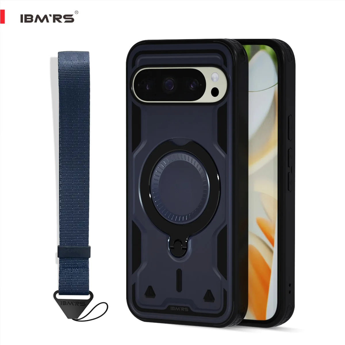 for Google Pixel 10 Pro XL Case, Shockproof Phone Cover with Magnetic Ring & Kickstand, Built-in Lanyard Hole