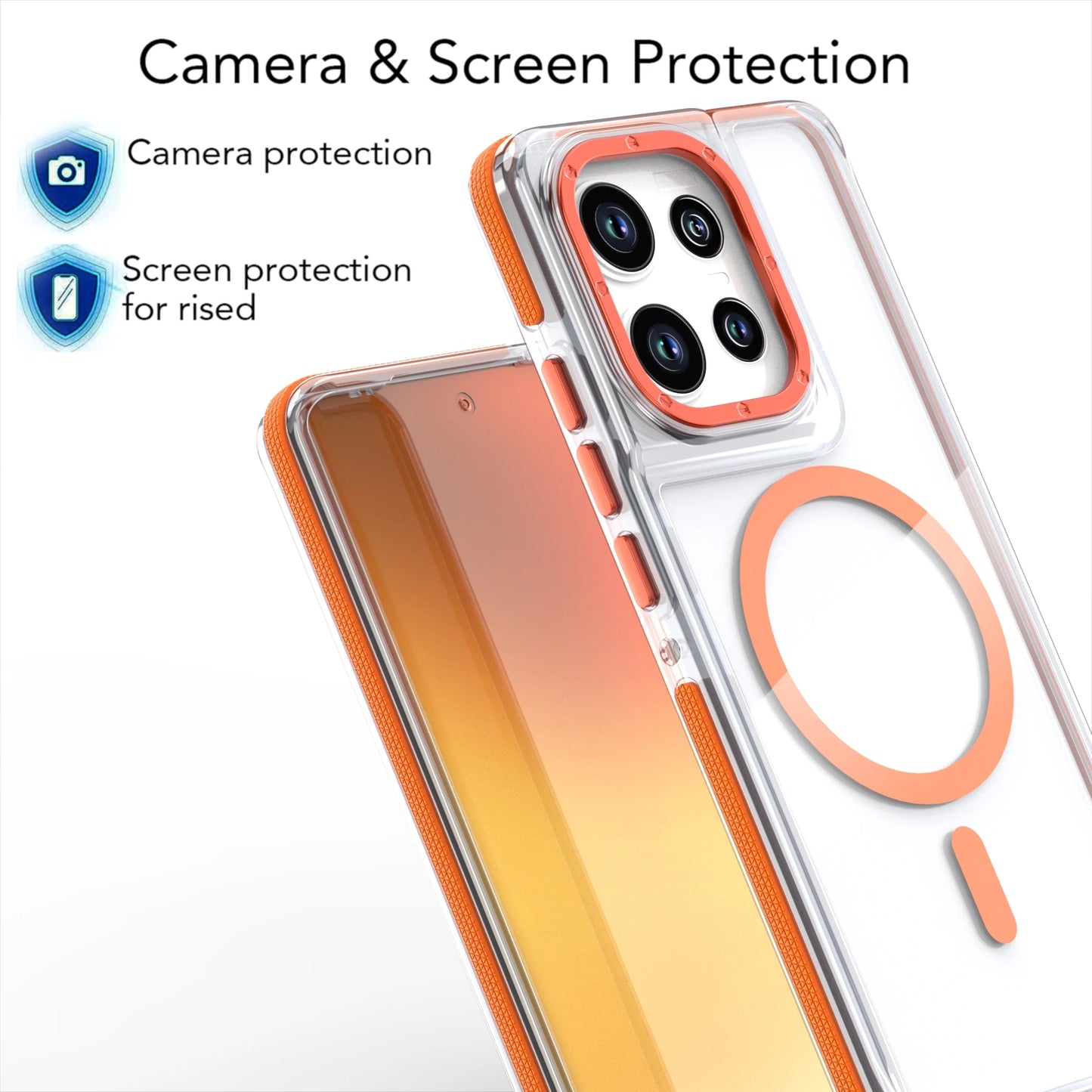 Luxury Shockproof Magnetic Transparent Case for Motorola Moto Edge 60 50 Fusion 50 Pro G86 G56 G15 G05 G55 G24 5G Magsafe Cover
