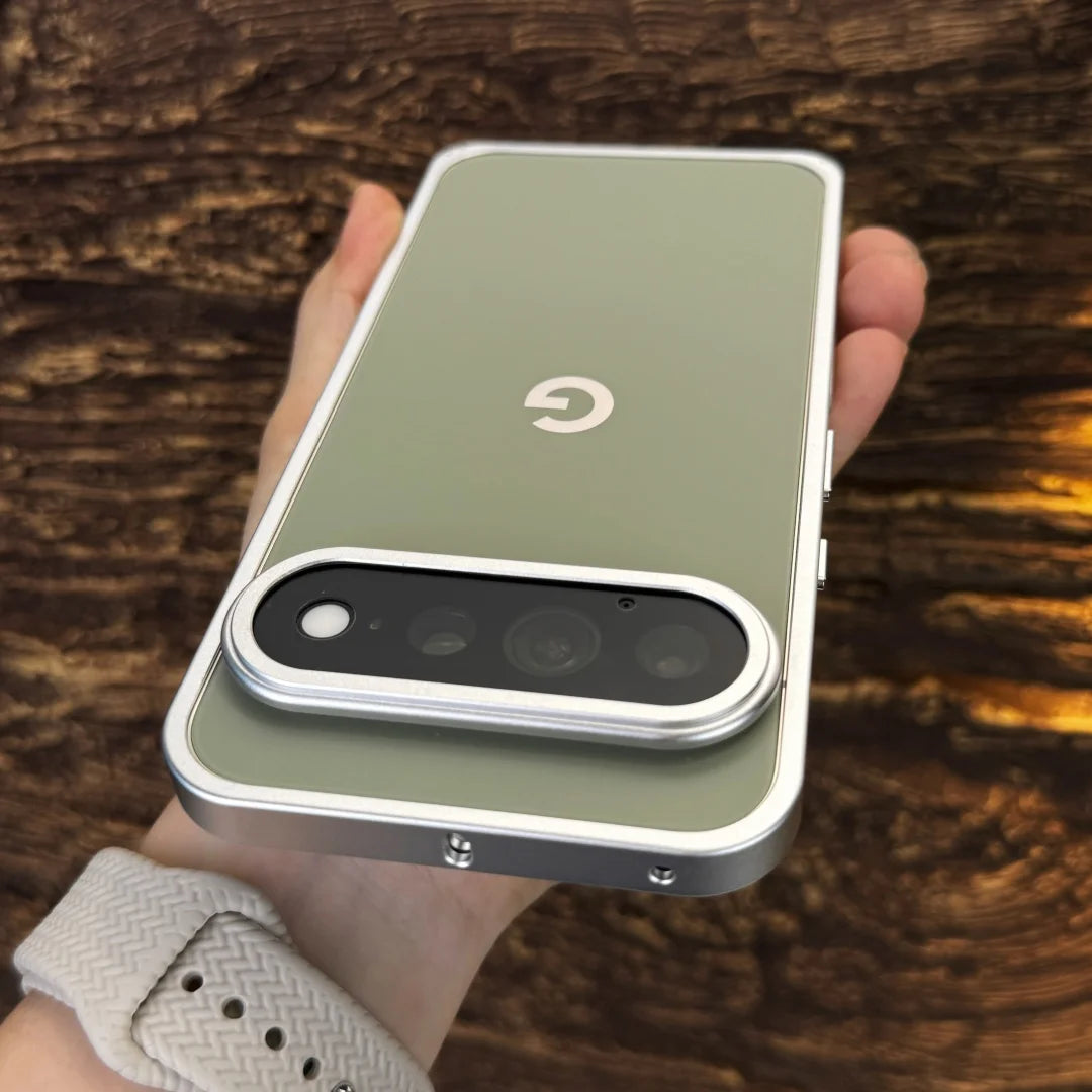 For Google Pixel 11 10 Pro XL 10a Case Aluminum Alloy Frame Seahorse Buckle Metal Lens Skin-Friendly Drop-Proof Cover