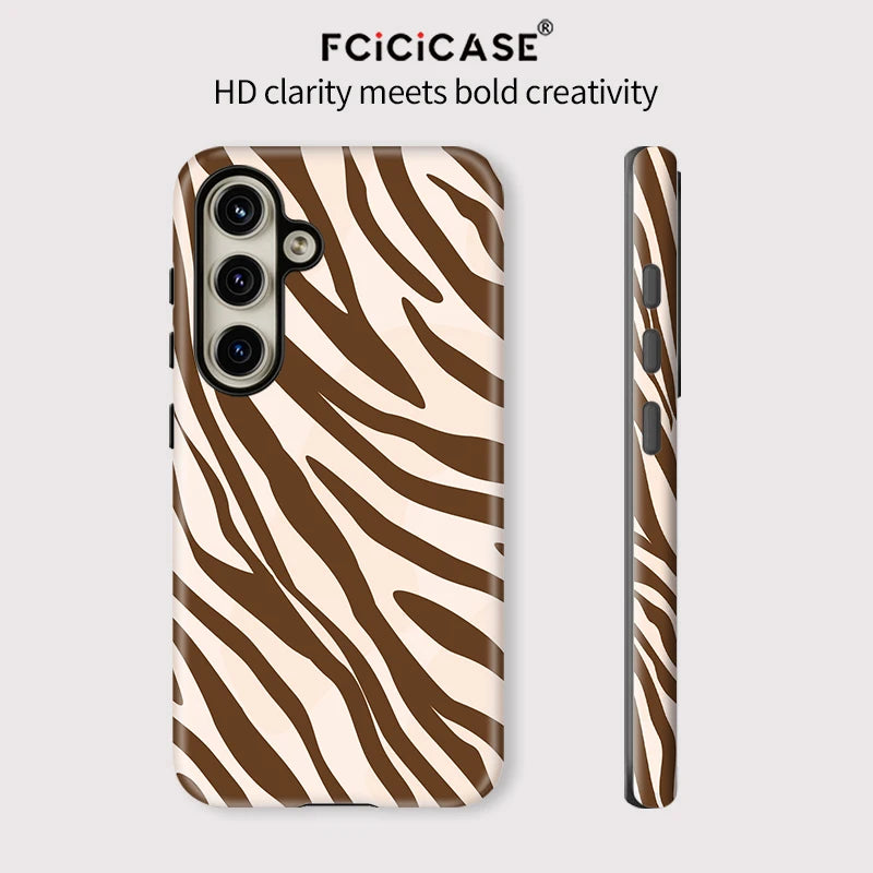Fcicicase S25 Animals Skin Pattern Phone Case For Samsung Galaxy S25+ S24 Plus S23 Ultra S20 FE Acrylic Dual Layer TPU Cover