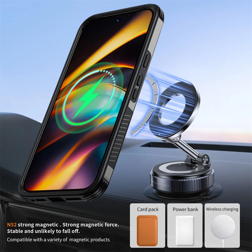 Luxury Magnet Rotating Fold Stand Magnetic Phone Case for Google Pixel 11 10 9 Pro XL 10A Non-Slip Bumper Shockproof Armor Cover