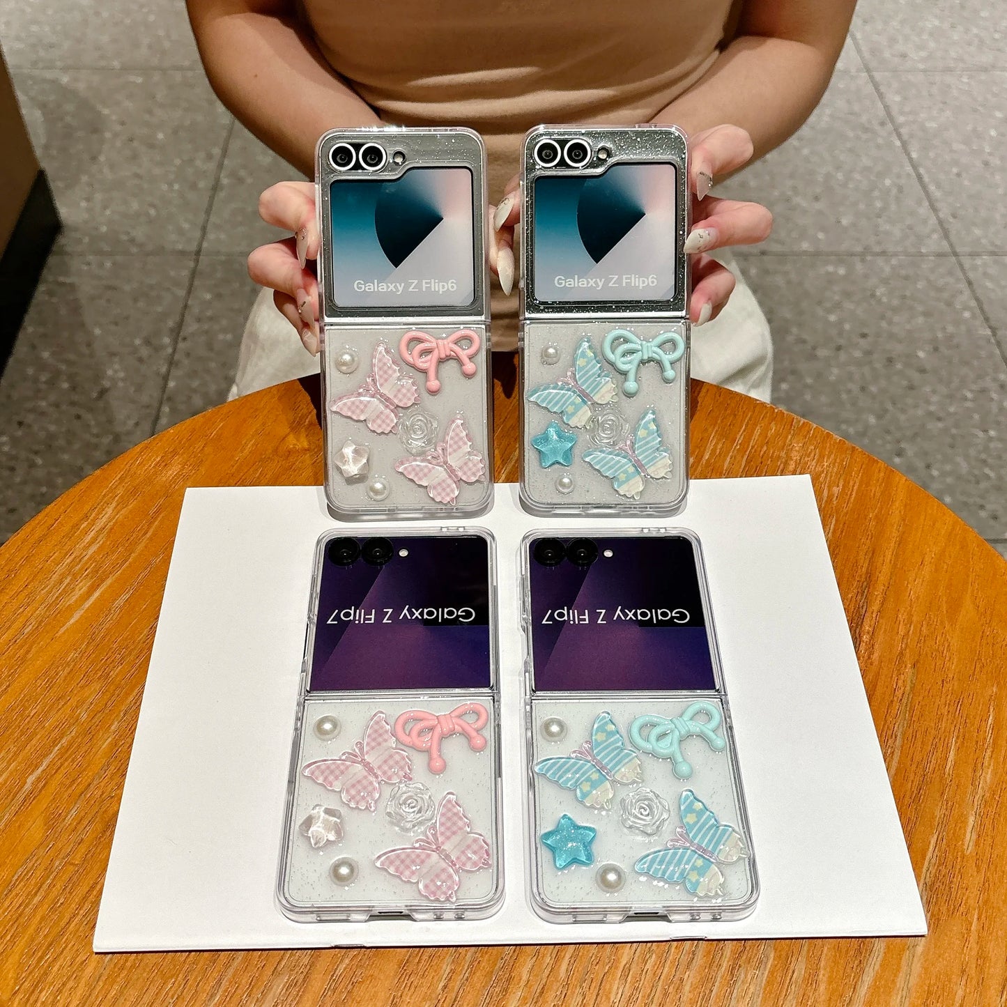 for For Motolora Moto Razr 70 60 50 Ultra 70ultra Chain Wrist Strap Fold Phone Case Ins New 3D Butterfly Pearl Shockproof Cover