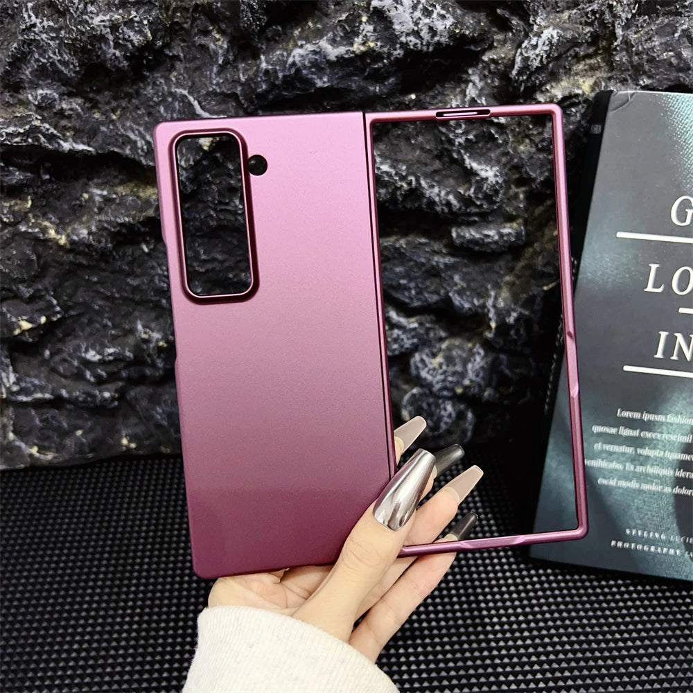Luxury Matte Solid Camera Protect Bumper Case For Samsung Galaxy W25 Z Fold SE New Solid Candy Color Skin Feeling Back Cover