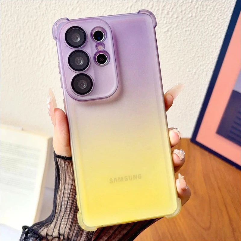 Gradient Clear Case For Samsung Galaxy S26 S25 S24 S23 Ultra Plus FE A57 56 55 37 36 35 27 26 17 Soft Cover