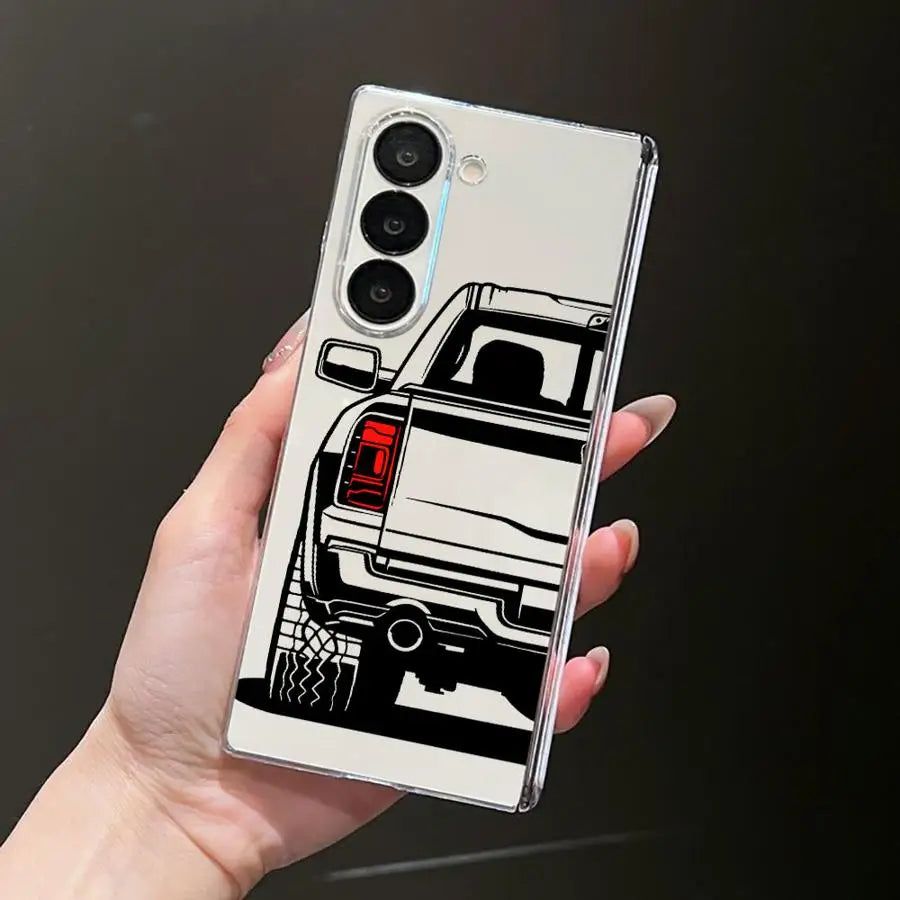 JDM Sport Car Case for Samsung Galaxy ZFold7 Z Fold 7 6 5 4 3 ZFold5 ZFold4 ZFold3 ZFold6 Hard Phone Cover