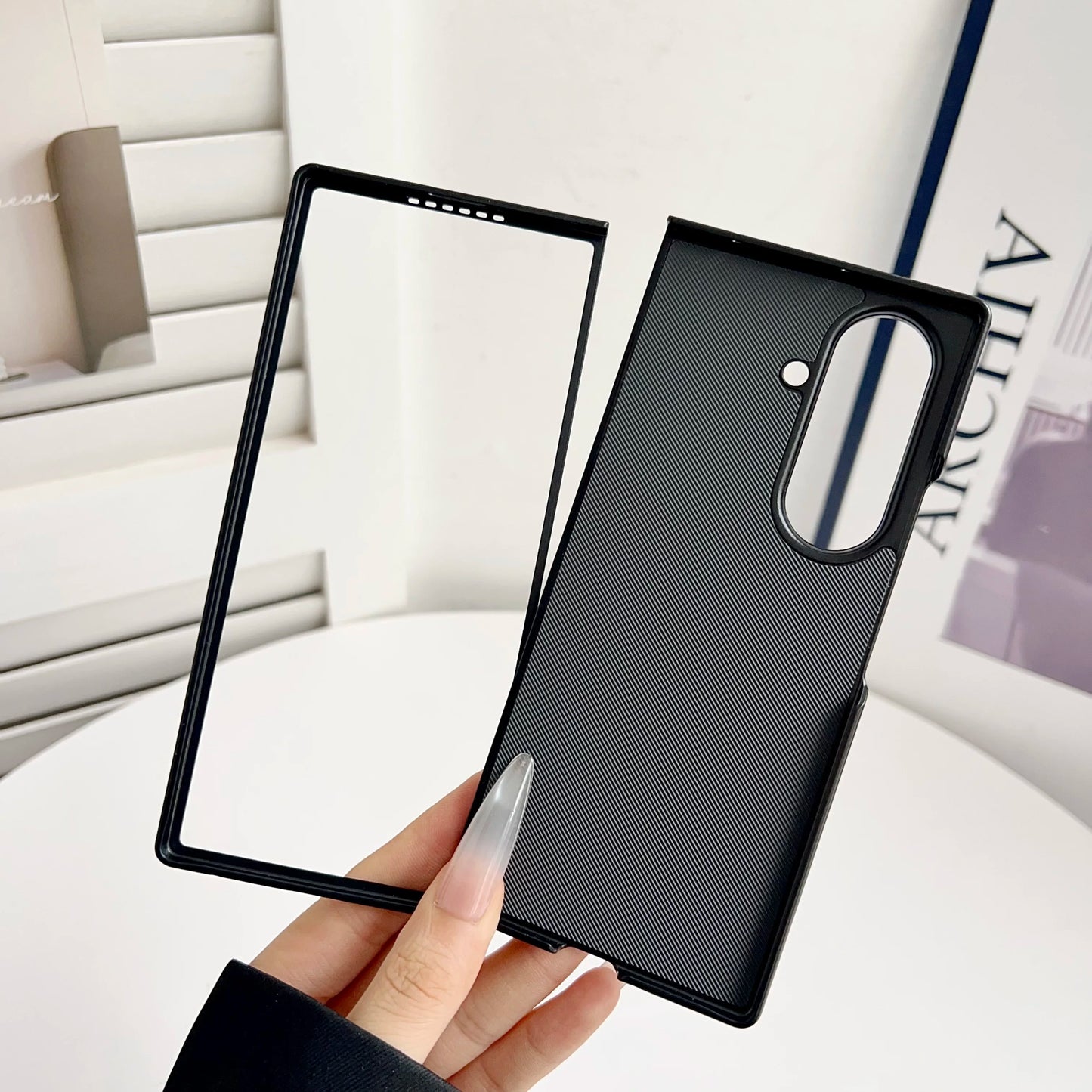 Suitable for Samsung Galaxy Z Fold 7 6 5 luxury fashion premium down jacket leather shockproof phone case