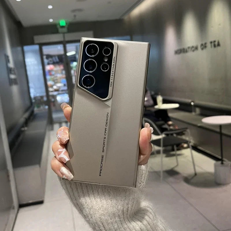 Matte Ultra Thin Blade Mecha PC Hard Phone Case for Samsung Galaxy S25 S24 S23 S22 Ultra S24FE Lens Protection Shockproof Cover