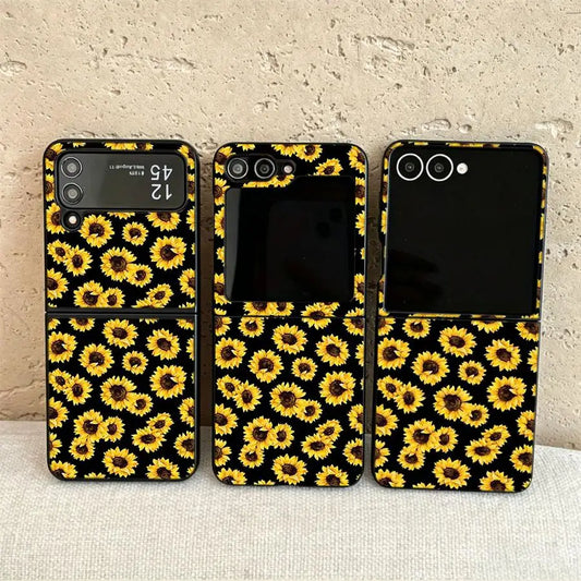 Sunshine Sunflower Case for Samsung Galaxy Flip6 Flip5 Flip3 Z Flip 7 6 5 4 3 Flip7 FE Flip4 Back Phone Cover Funda