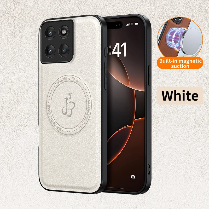 PU Leather Wireless Charging Magnetic Case for Motorola Moto G56 G86 5G Fusion Protective Cover Hard Back Shell Coque